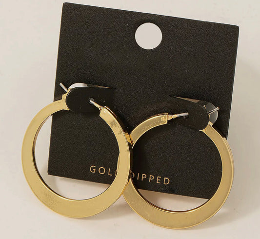 Gold Dipped Latch Hoop Earrings - Lake City Boutique