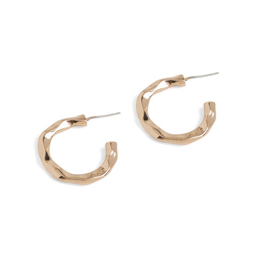 Gold Jagged Edged Hoop Earrings - Lake City Boutique