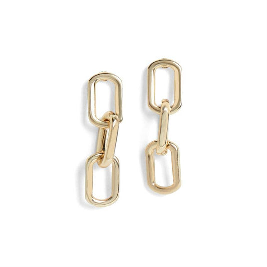Gold Links Hoop Earrings - Lake City Boutique