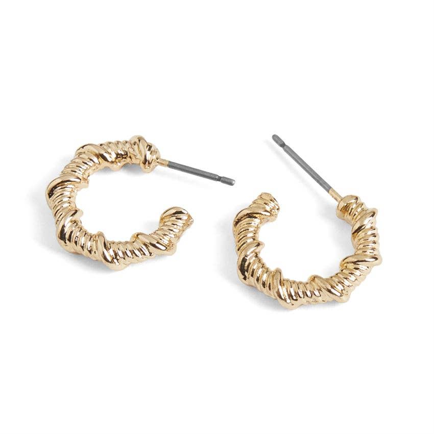 Gold Rope Hoop Stud - Lake City Boutique