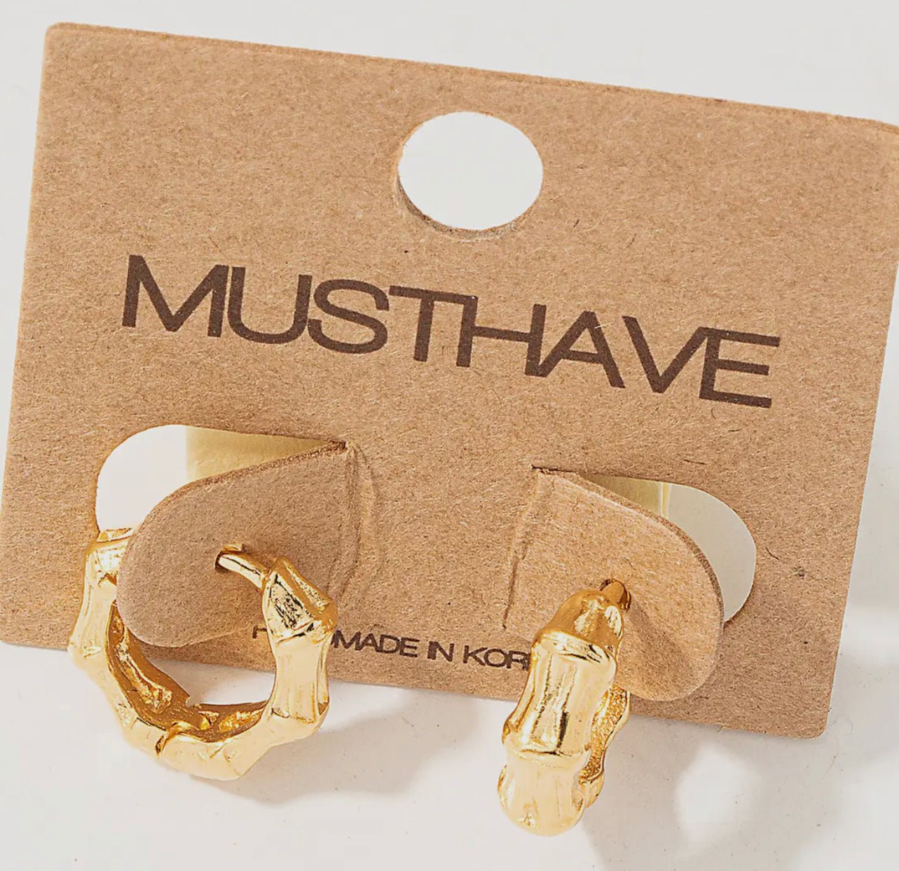 Mini Bamboo Gold Huggie Earrings - Lake City Boutique