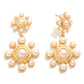 Pearl Studded Flower Drop Earrings - Lake City Boutique