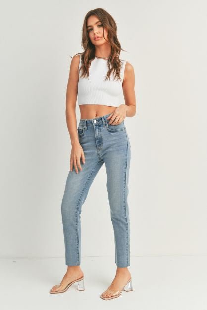 SLIM STRAIGHT WITH FRAY - Lake City Boutique